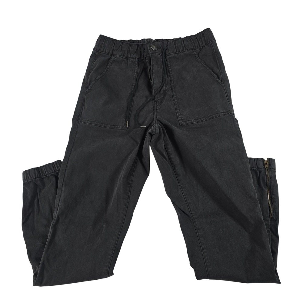 American Eagle Womens Black Utility Jogger Pants Ankle Zip Stretch Size 10 Reg